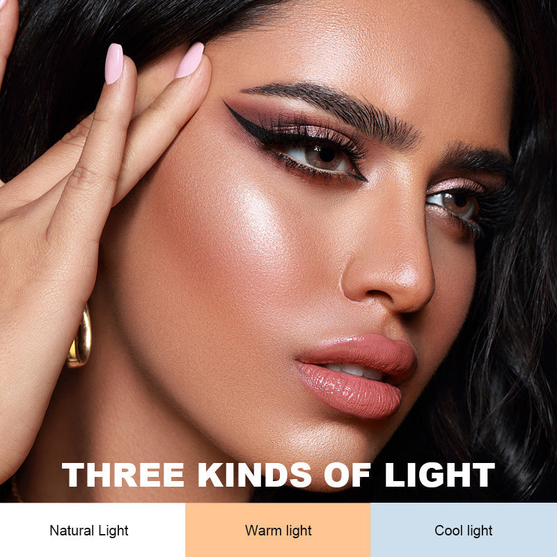 Bærbart, dobbeltsidig sminkespeil med USB-ladefunksjon