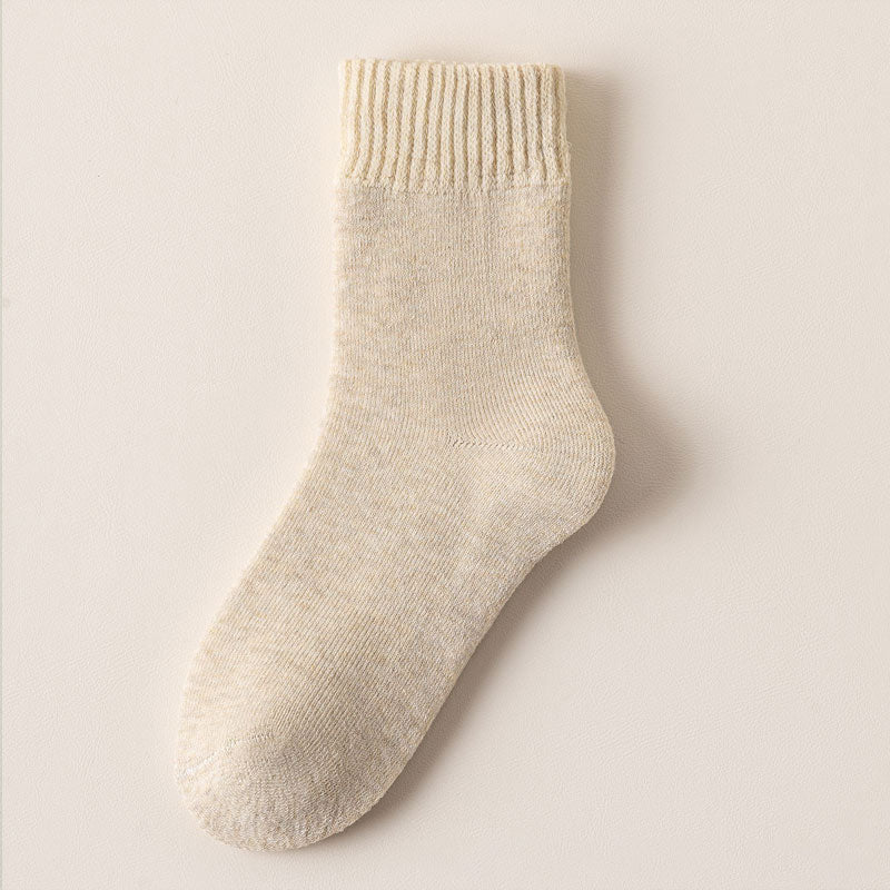 5 Par Ensfargede Sokker Til Midt På Leggen For Kvinner