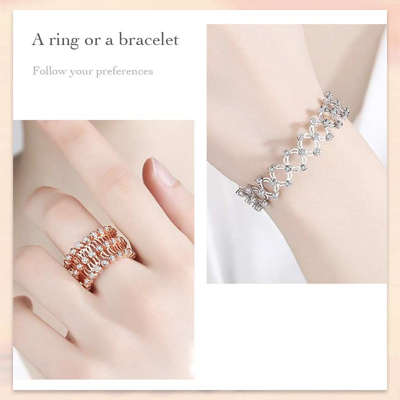 2 i 1 Justerbar magnetisk terapi transformerende armbånd ring