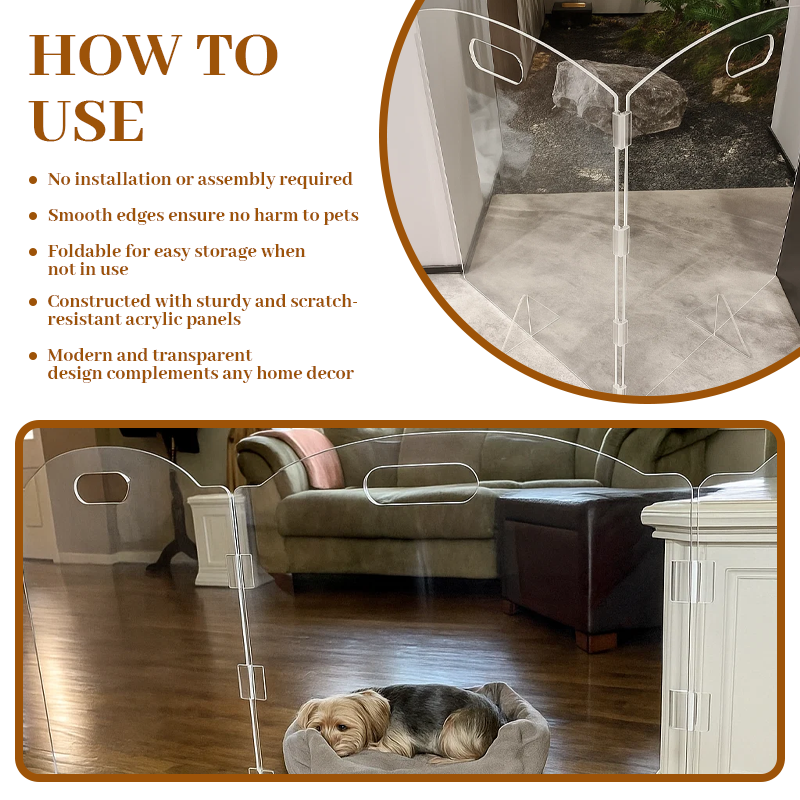 🛡️ Klar akryl kjæledyrgrind