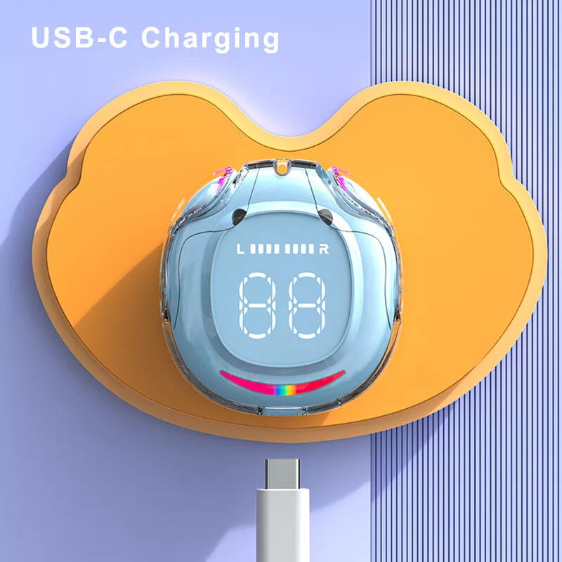 Bluetooth-hodesett med lang levetid og digital skjerm i øret