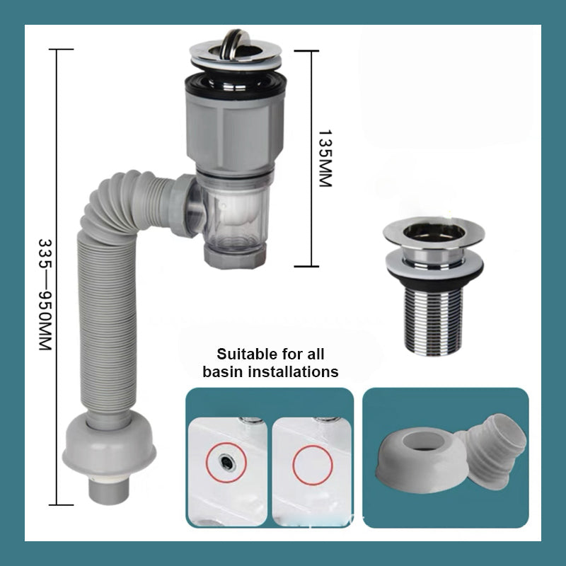 Teleskopisk avløpsrør mot lukt
