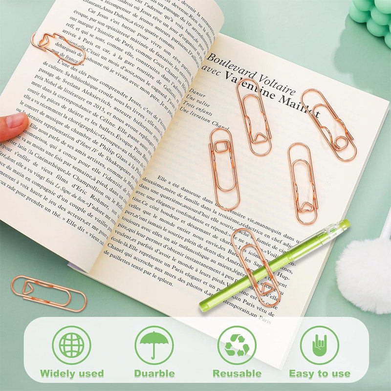 Multifunksjonell pennklips med hjerte i metall