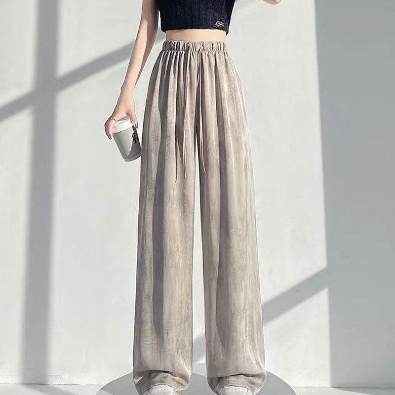 Batikfarget issilkebukse med vide ben🍃