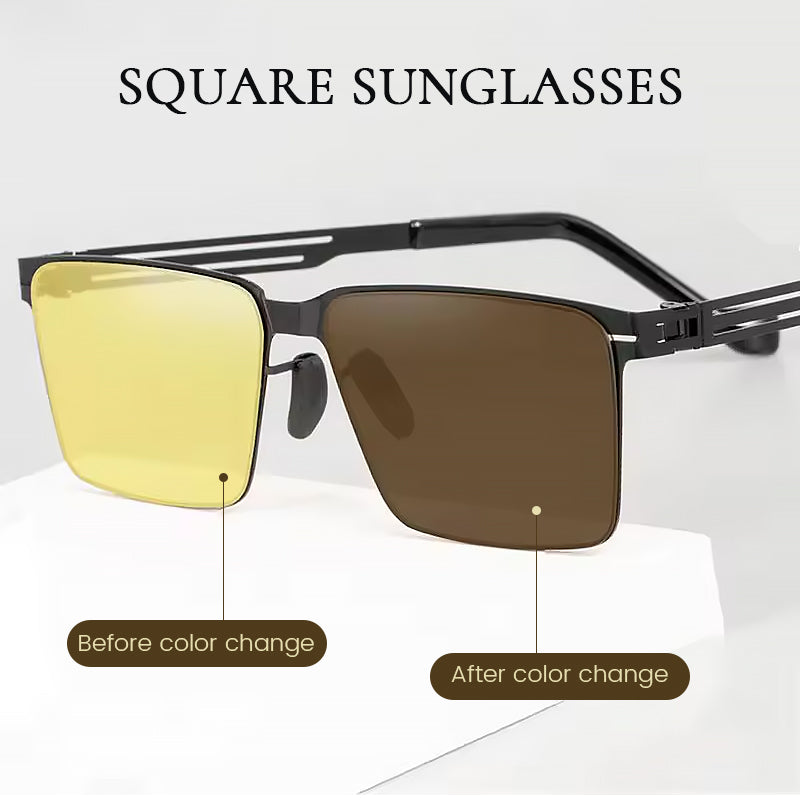 Firkantede solbriller for dag- og nattbruk