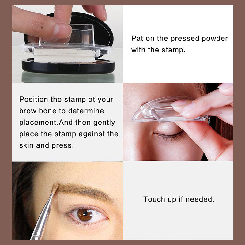 Stempeløyenbrynspudder, vanntett, svettebestandig og klissfri