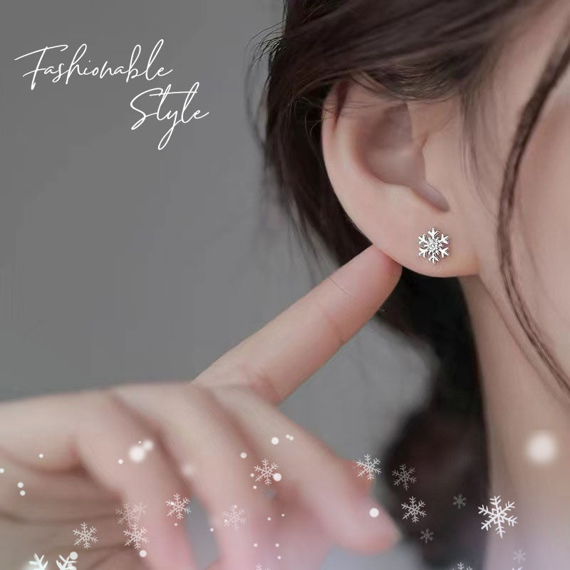 Øredobber i 925 sølv med snøfnugg - elegant vinterglamour