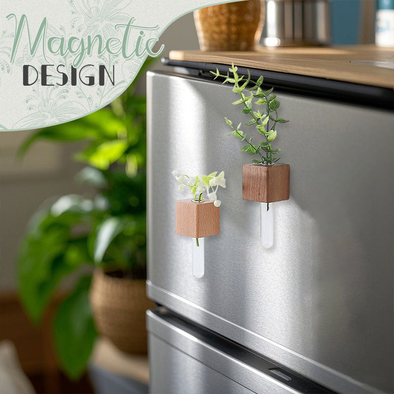 Blomsteroppsats i tre Kjøleskapsmagnet