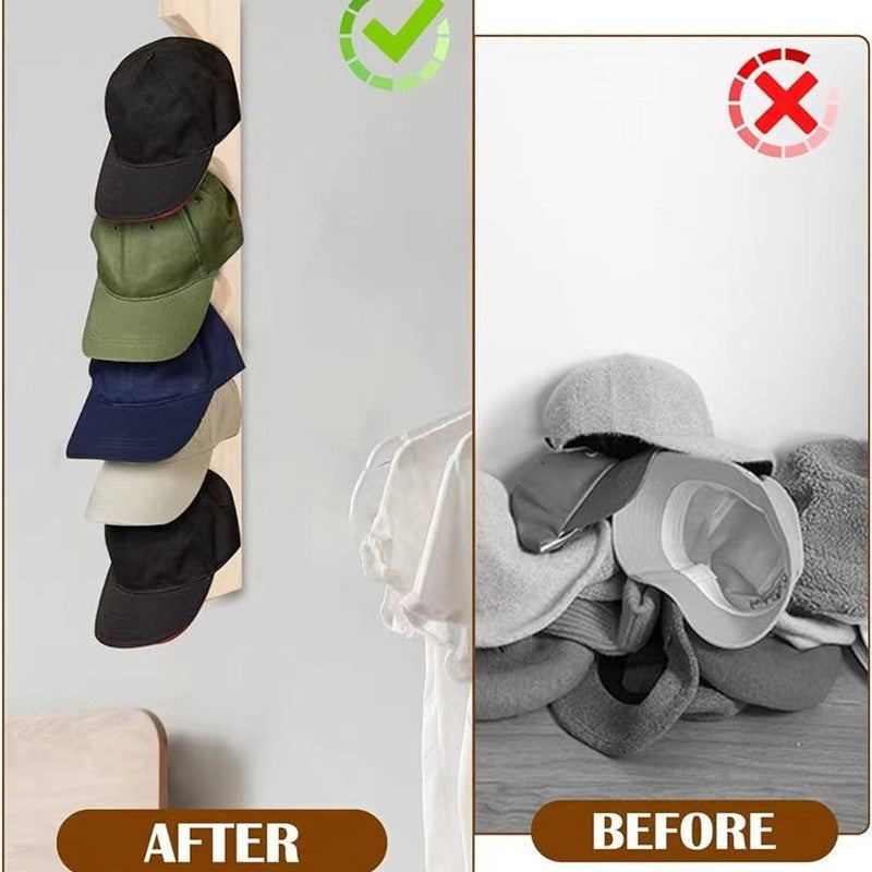 Vertikalt hattestativ for baseballcap i tre