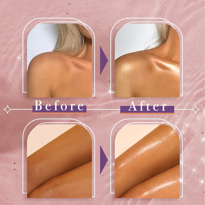 Lysnende kroppsglitter i én spray