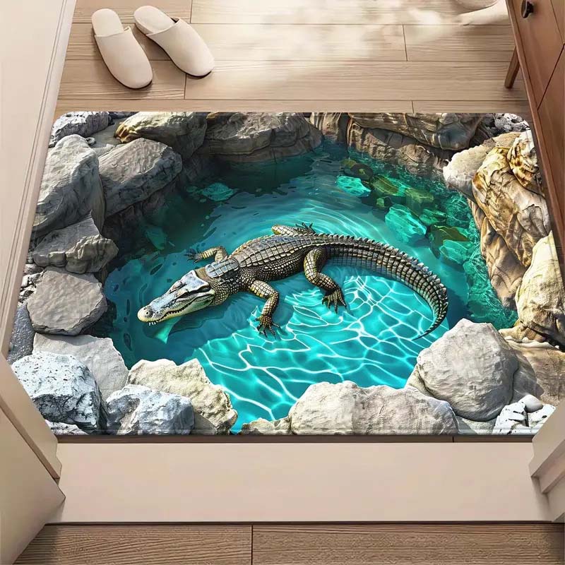 Visuell illusjon, endeløs avgrunnsmønster, HD-trykt, sklisikker dørmatte