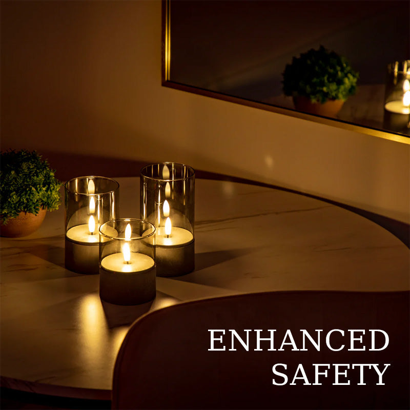 2025 Hot Sale 🔥Grå LED-lys i glass (3 stk)}