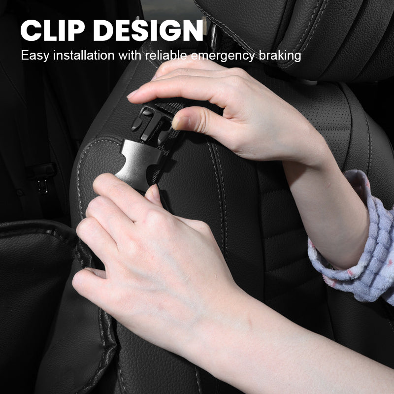 🚗 Oppbevaringsnett i skinn i midten av bilsetet - stor kapasitet, holder bilen ryddig og ordentlig 💼