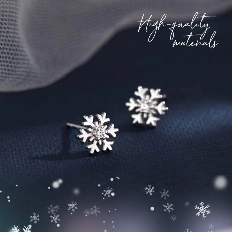 Øredobber i 925 sølv med snøfnugg - elegant vinterglamour
