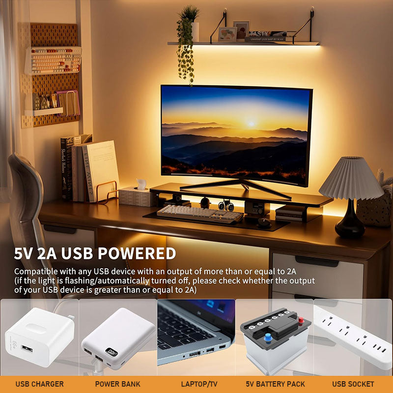 🔋✨ Bevegelsessensor LED Strip Light med batteriboks