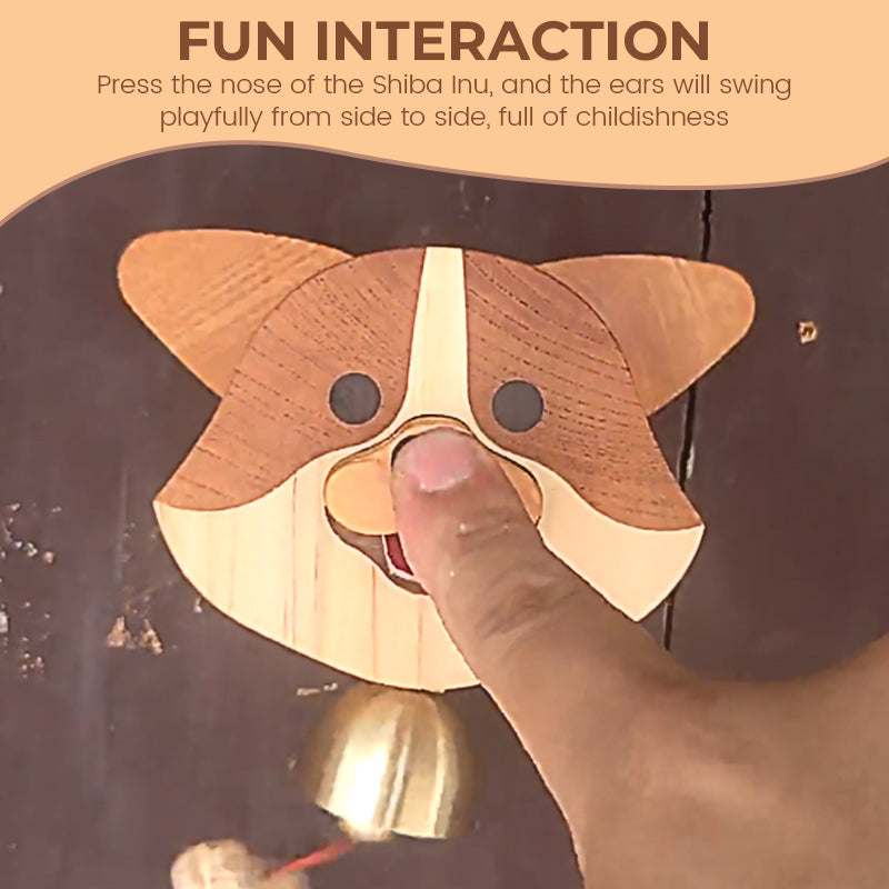 Shiba Inu vindklokke av tre