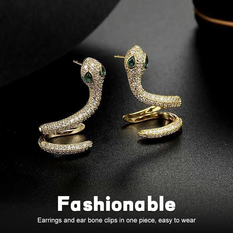 Smart slangeformet øreklips i sølv🐍