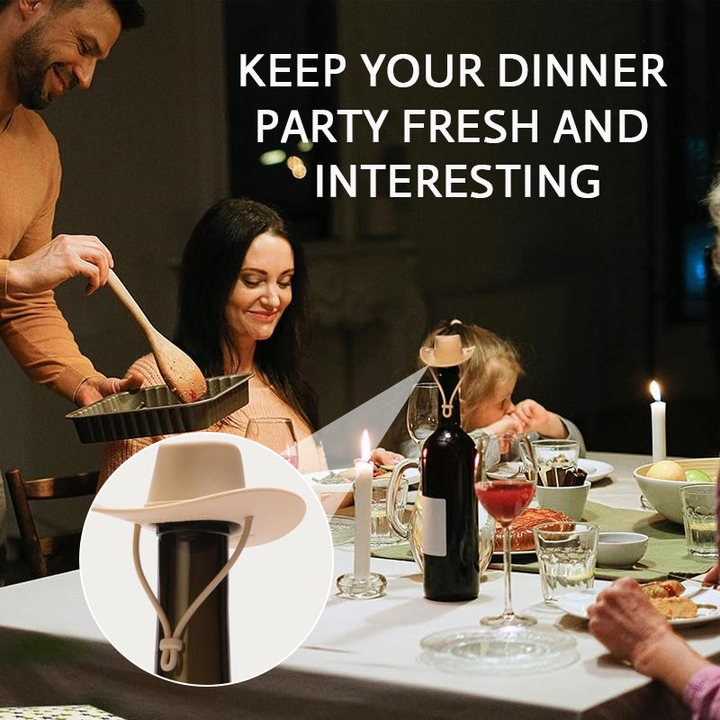 Cowboyhattpropp til vinflaske