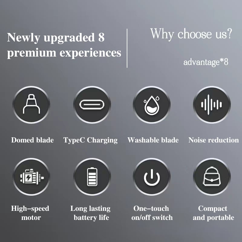 Bærbar nesehårtrimmer (smertefri og presis)