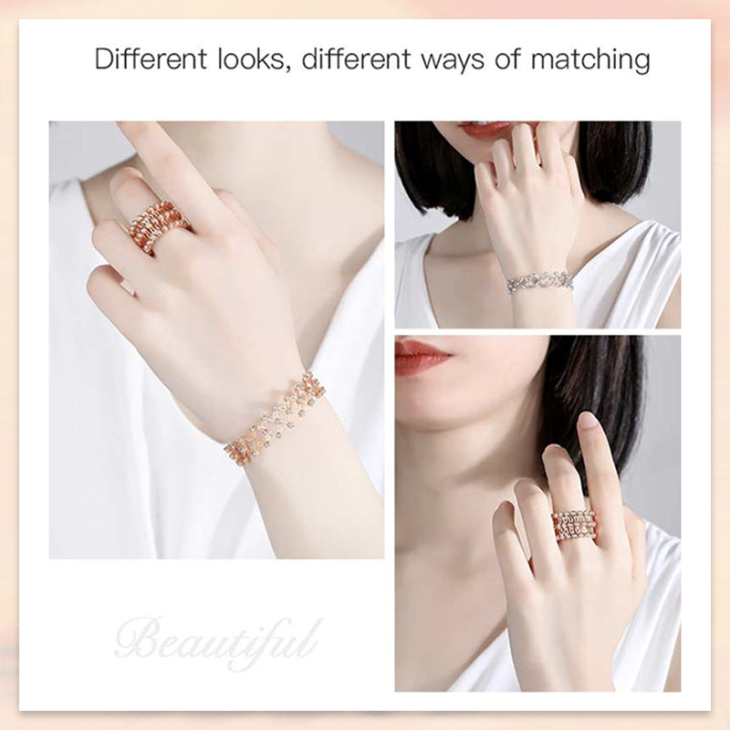 2 i 1 Justerbar magnetisk terapi transformerende armbånd ring