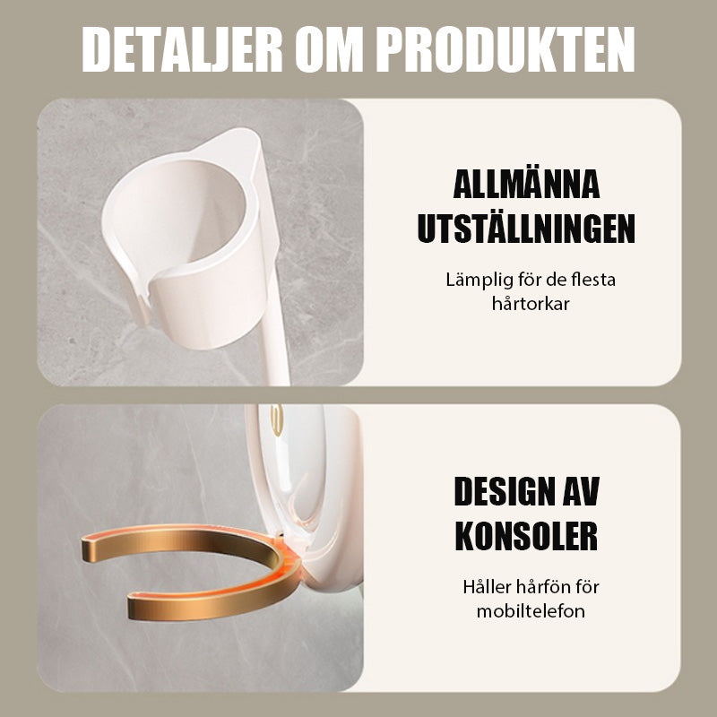 Håndfri hårfønerholder for late mennesker