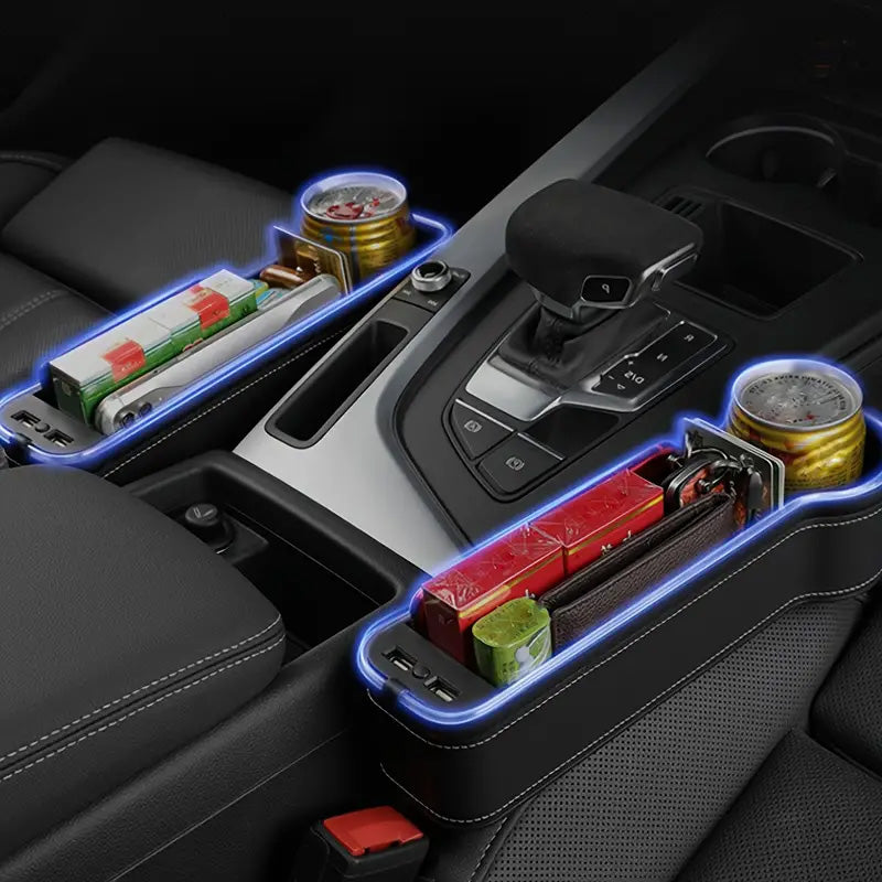 {Gratis frakt}Oppbevaringsboks for bilsete med Led-omgivelseslys