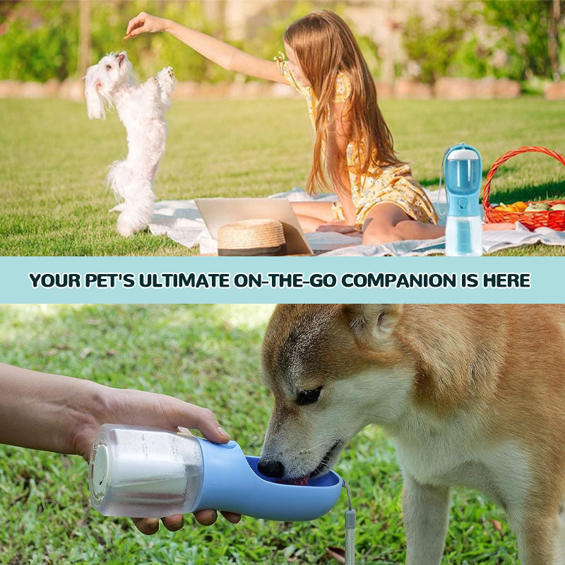3-i-1 bærbar vannflaske for kjæledyr
