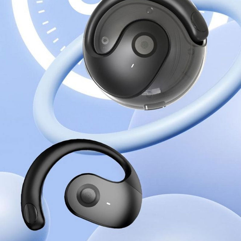 Trådløse, støydempende hodetelefoner med benledning i øret