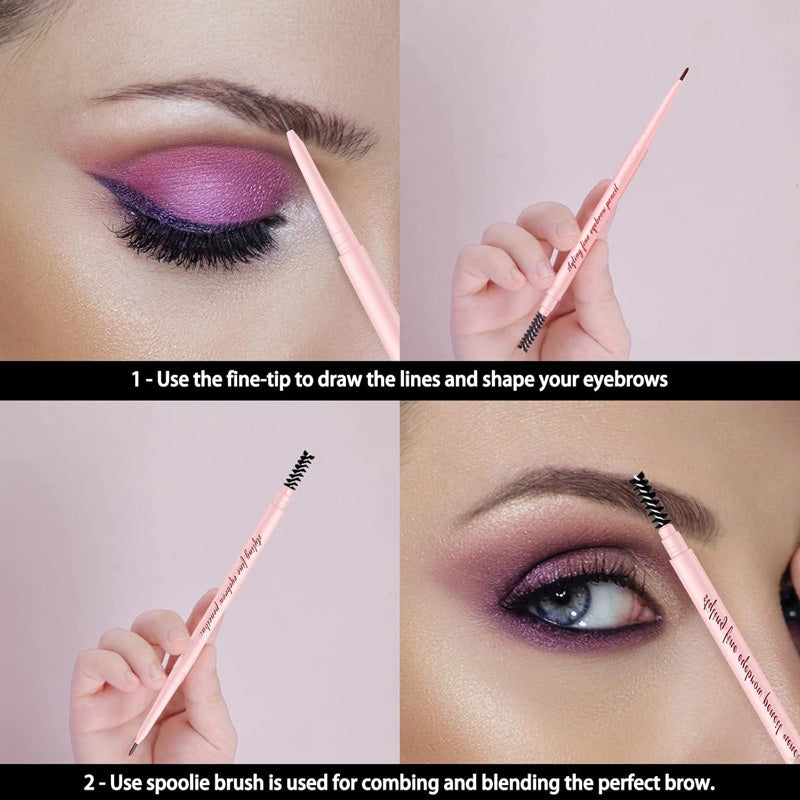 ✨Roterende, fin øyenbrynsblyant med to ender✨