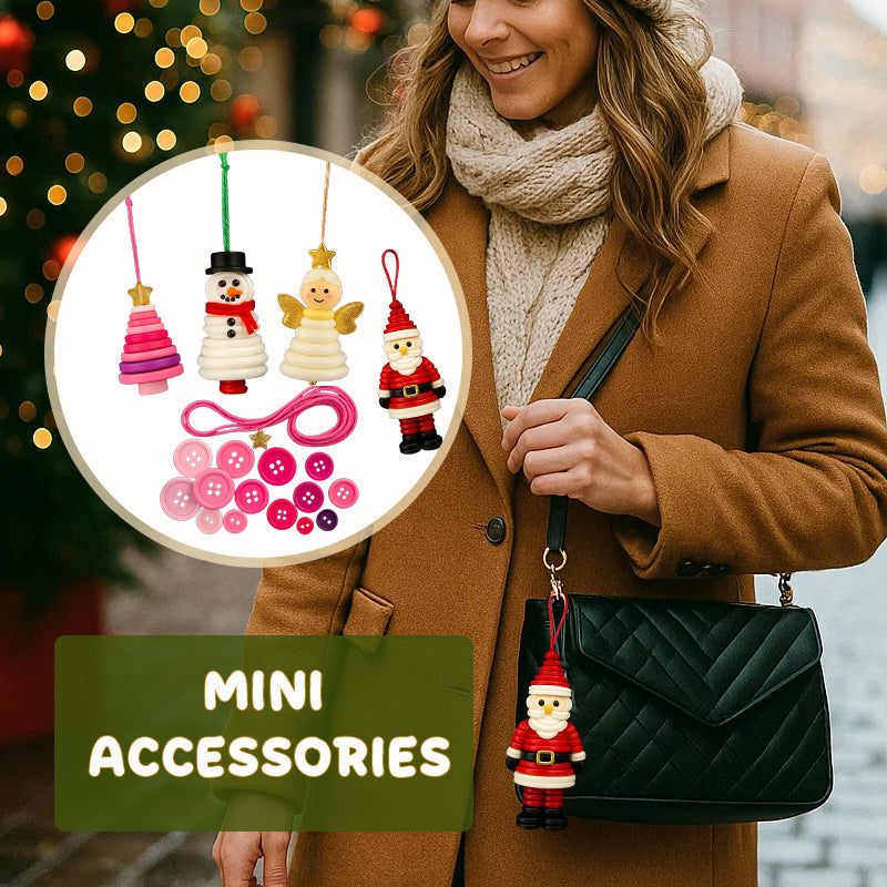 ☃️ DIY-knappsnømann-pyntesett