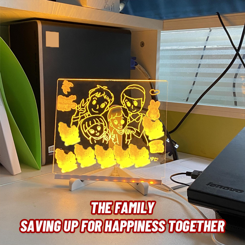 Slettbar lysende akryl skrivetavle