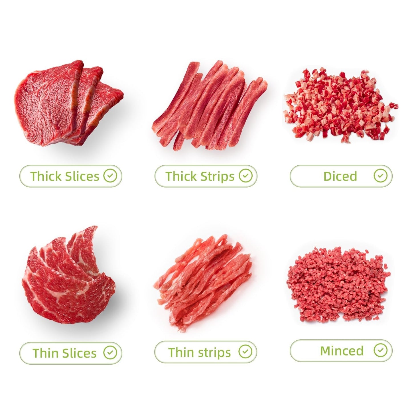 17-i-1 kjøttkniv i rustfritt stål, justerbar tykkelse 2 eller 4 mm