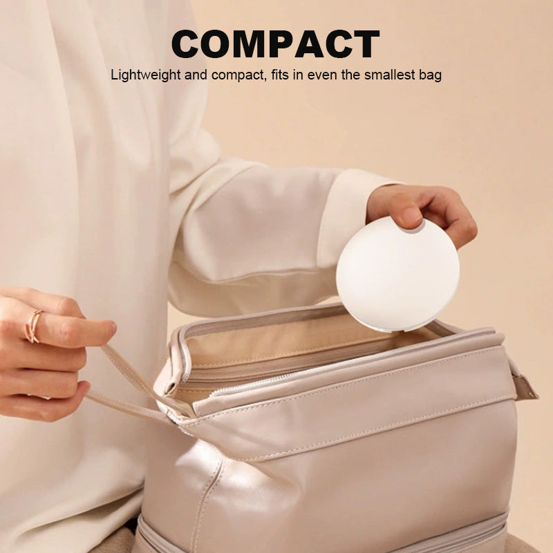 Bærbart, dobbeltsidig sminkespeil med USB-ladefunksjon