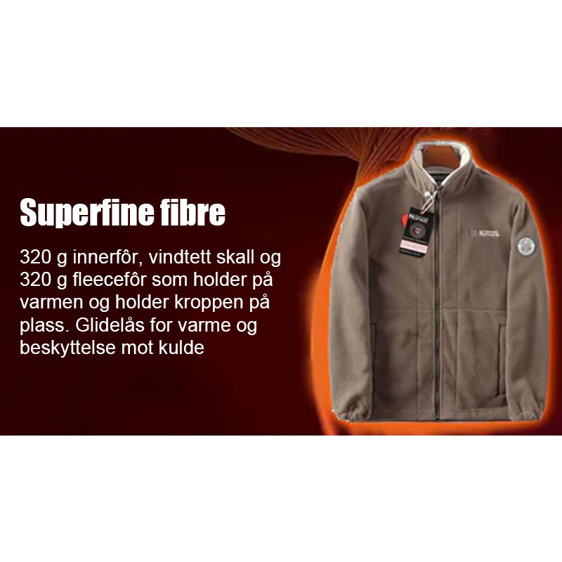 Dobbeltlags hettejakke (originalt produkt av høy kvalitet)/Reversibel polar fleecejakke