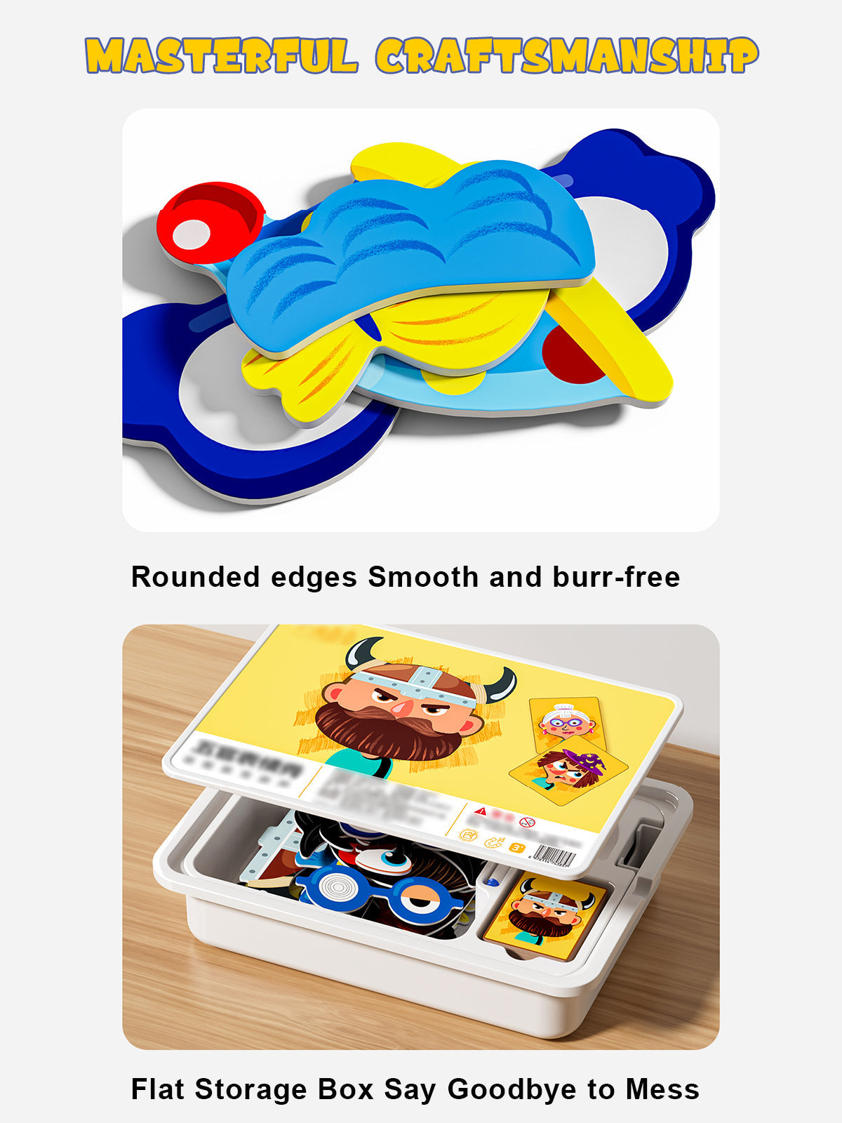 （Gratis frakt）Magnetiske puslespill Ansiktsutkledning Reisespill Dobbeltsidet Førskole Pedagogisk Læringsleker for Barn