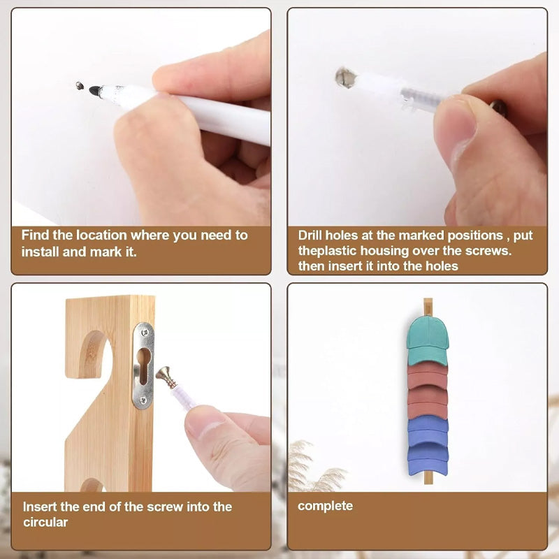 Vertikalt hattestativ for baseballcap i tre