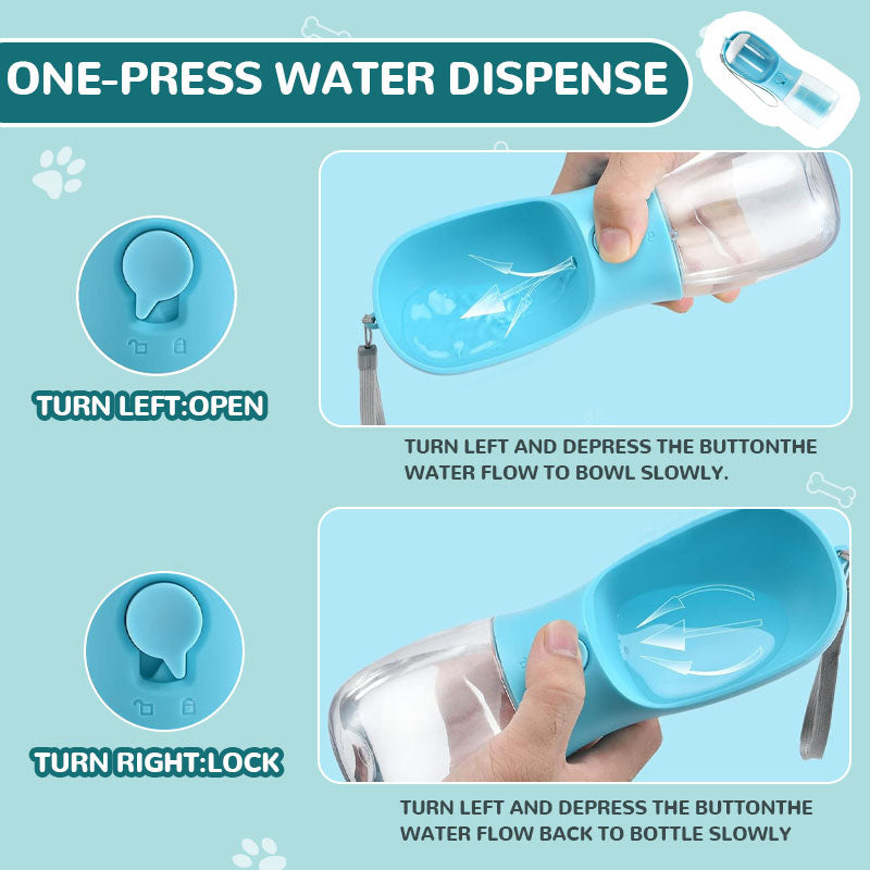 3-i-1 bærbar vannflaske for kjæledyr