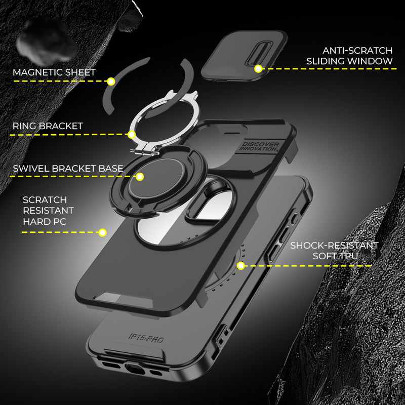 Telefonveske med magnetisk vindusbrakett