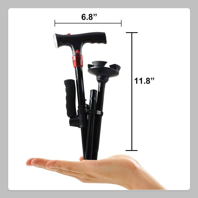 {Fratis Frakt}Alarm LED-stokk med dobbelt håndtak for eldre