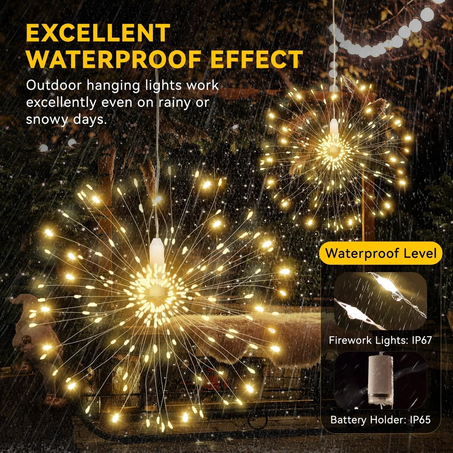 🎄Hengende Starburst Solar Fairy Lights til jul