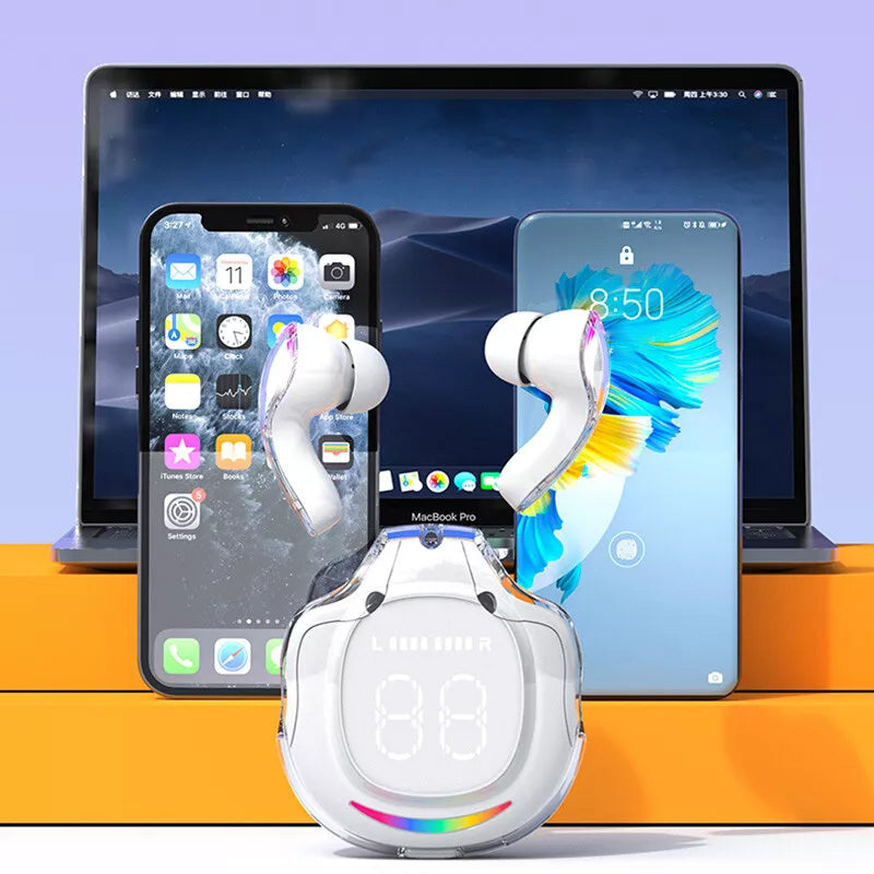 Bluetooth-hodesett med lang levetid og digital skjerm i øret