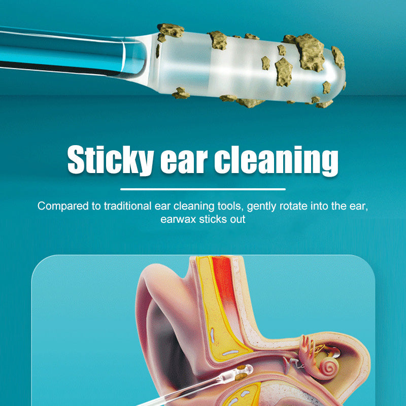 Gjenbrukbare selvklebende vattpinner for fjerning av ørevoks