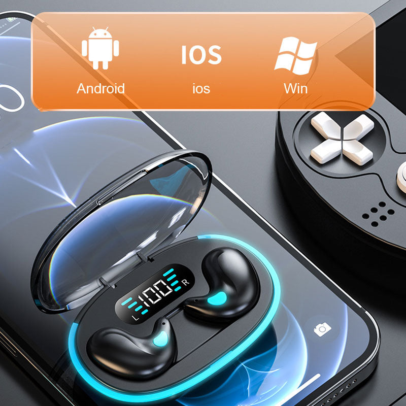 Mini Bluetooth-hodetelefoner med digitalt display og støyreduksjon