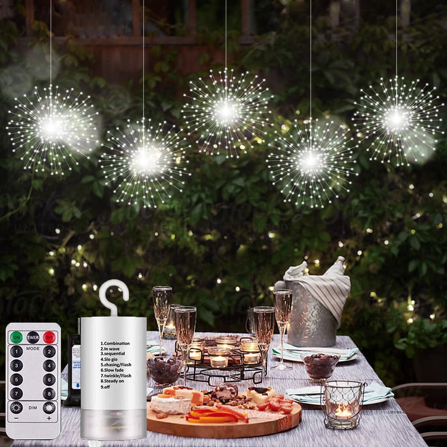 🎄Hengende Starburst Solar Fairy Lights til jul