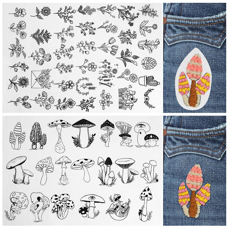 🌸Blomsterlinjer designet blomsterkantmønstre Broderimønstre – Stick & Stitch for nybegynnere