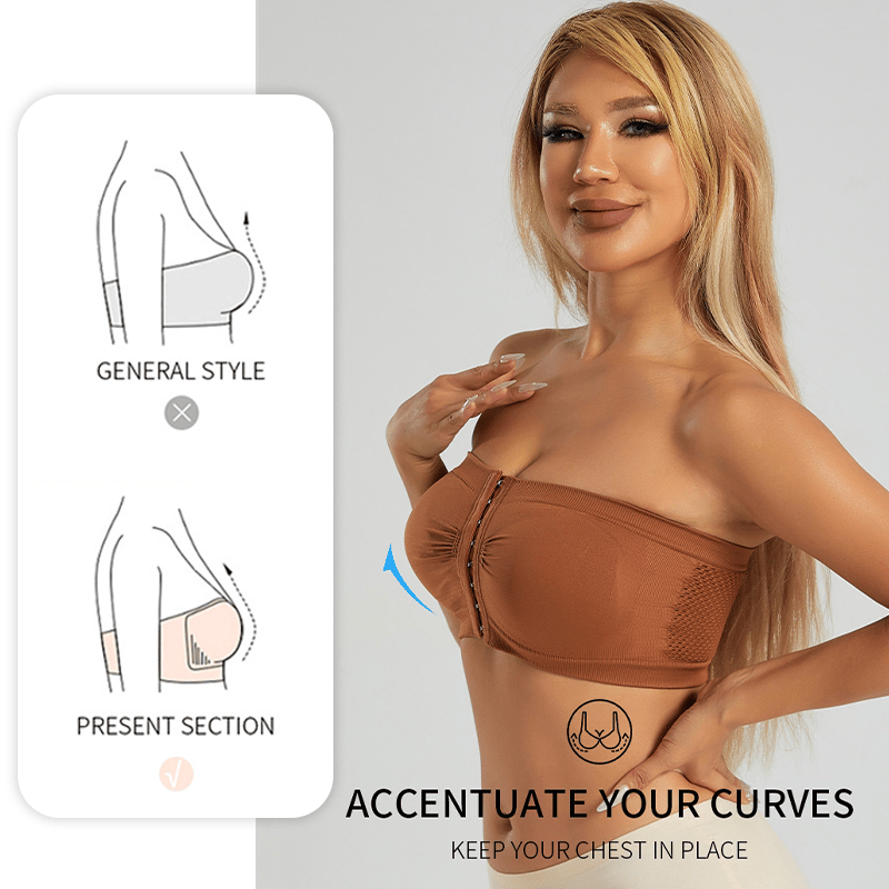 Stor stroppeløs BH med pustende lukking foran