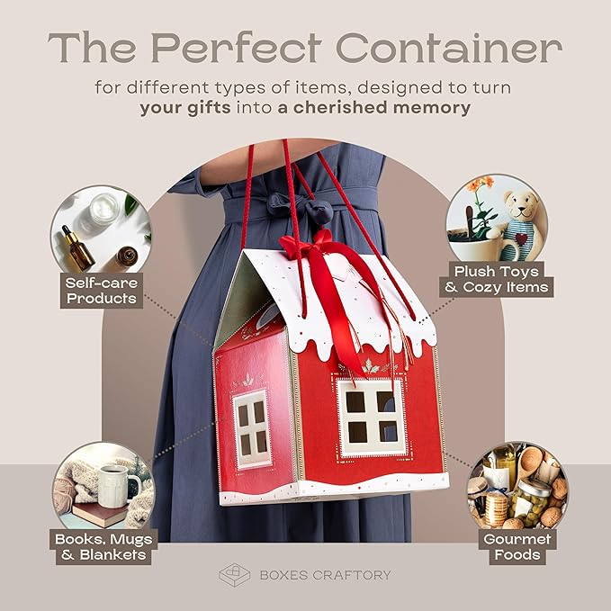 Gaveeske med fortryllende julehytte