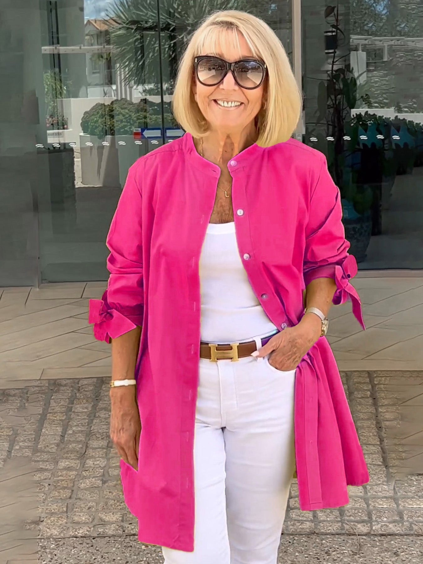 ✨Lange skjortejakker i ensfarget bomull