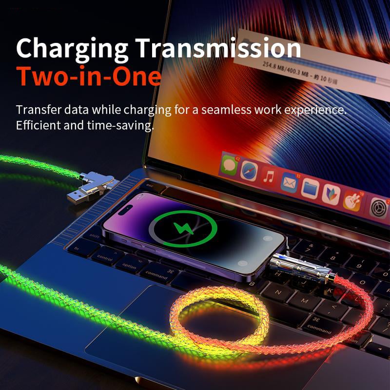 🎁Fire-I-Ett Fargerik Lys Datakabel