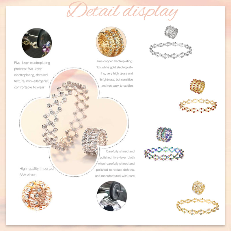 2 i 1 Justerbar magnetisk terapi transformerende armbånd ring